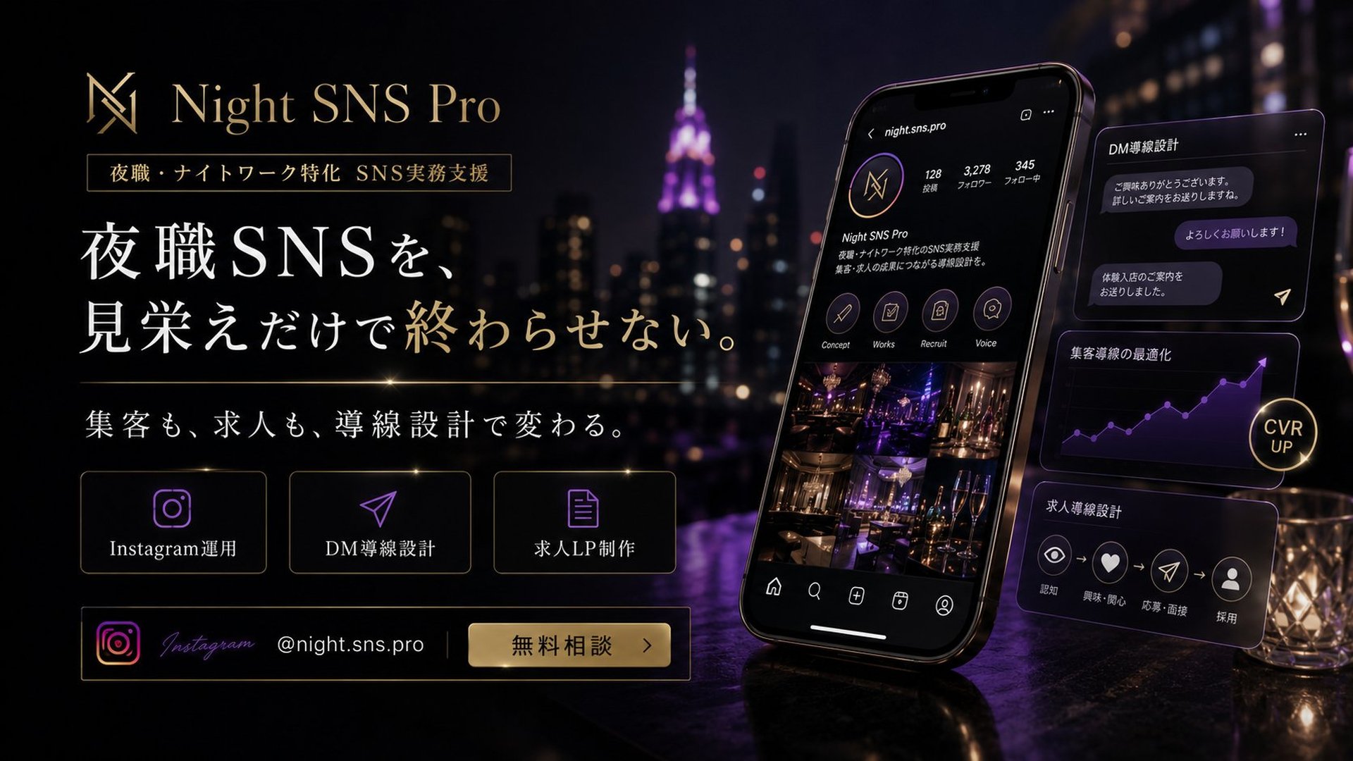 Night SNS Pro — 夜職・ナイトワーク特化SNS実務支援